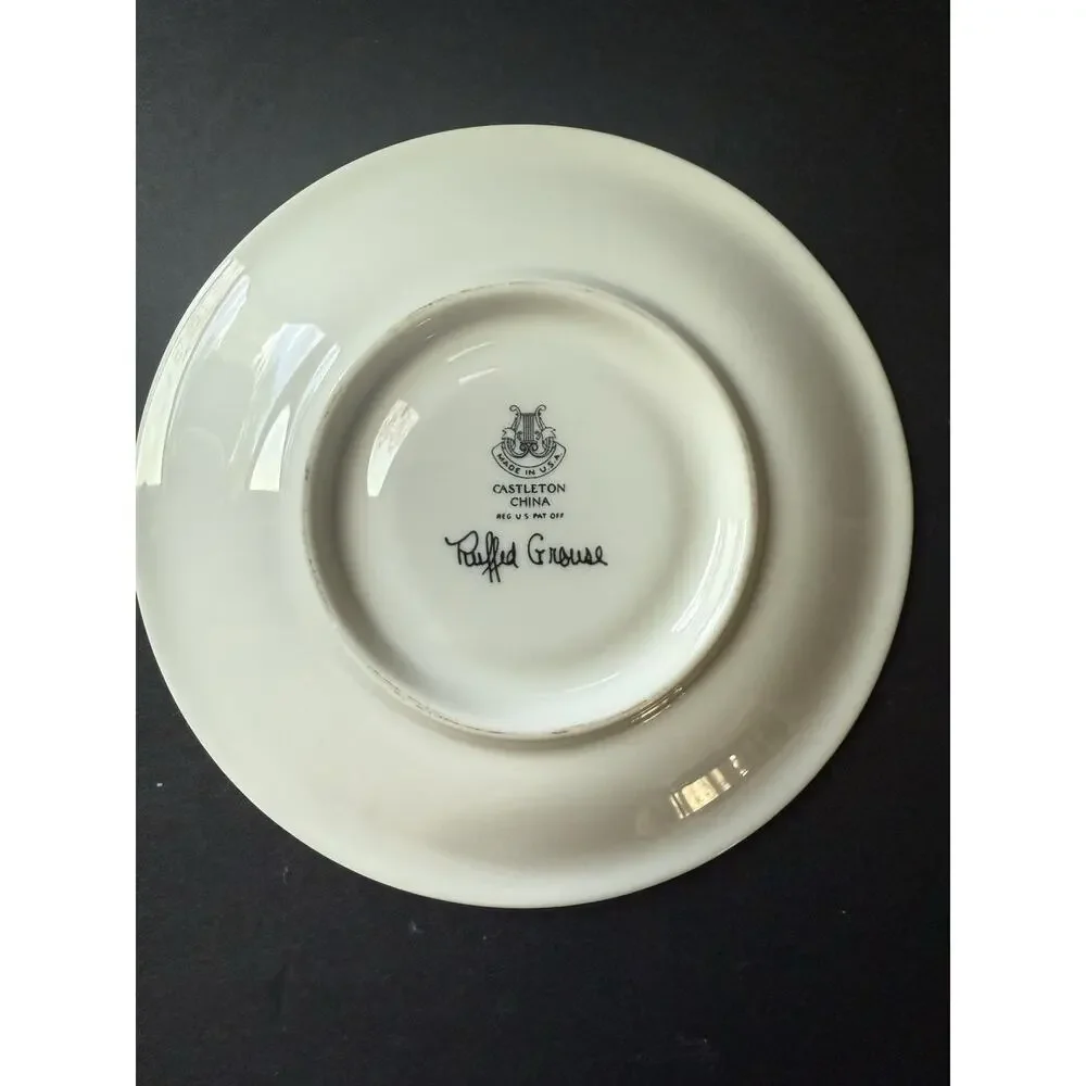 Wild Game Birds By Castleton China Cup And Saucer Set Ruffed Grouse Made In USA